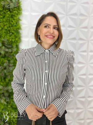 Camisa Atena Cropped Manga Longa