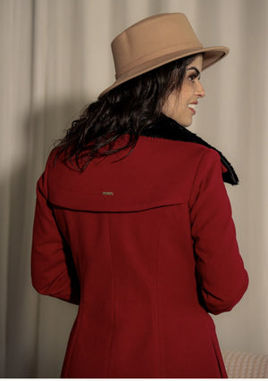 Casaco Sobretudo Gola de Pelo