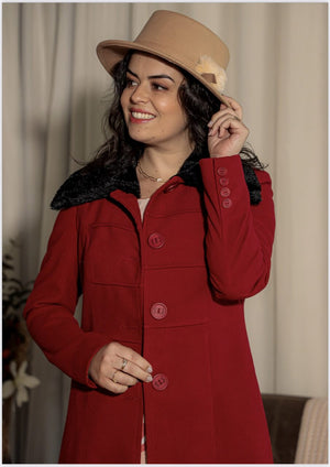 Casaco Sobretudo Gola de Pelo