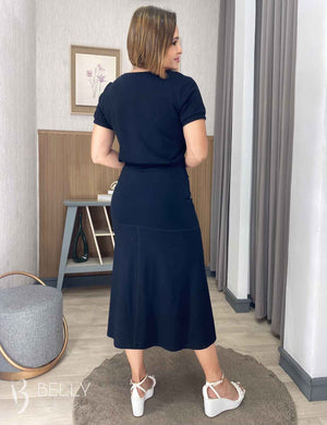 Conjunto Midi Leila Liso em Malha Viscolycra Casual Dia a Dia