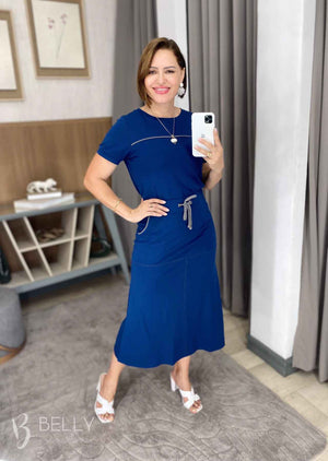 Conjunto Midi Leila Liso em Malha Viscolycra Casual Dia a Dia