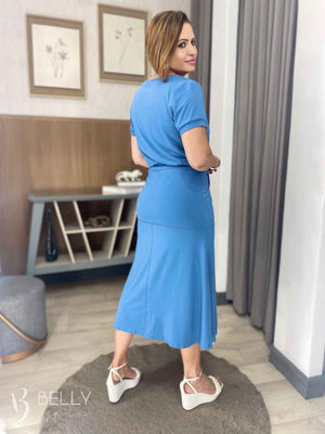 Conjunto Midi Leila Liso em Malha Viscolycra Casual Dia a Dia