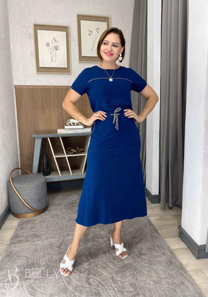 Conjunto Midi Leila Liso em Malha Viscolycra Casual Dia a Dia