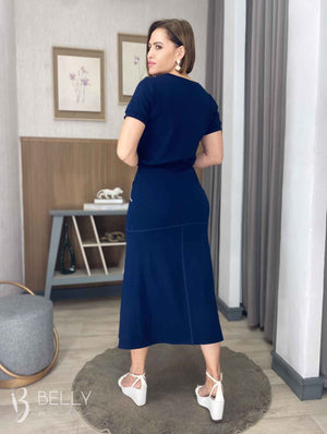 Conjunto Midi Leila Liso em Malha Viscolycra Casual Dia a Dia