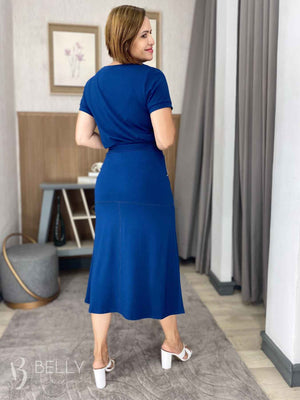 Conjunto Midi Leila Liso em Malha Viscolycra Casual Dia a Dia