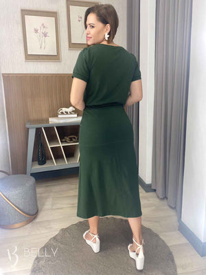 Conjunto Midi Leila Liso em Malha Viscolycra Casual Dia a Dia