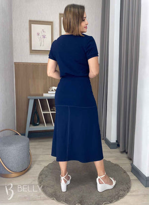 Conjunto Midi Leila Liso em Malha Viscolycra Casual Dia a Dia