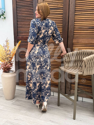 Vestido Midi Renata Liso em Malha Assimétrica Casual Elegante