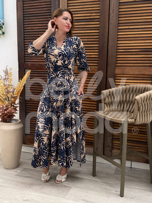Vestido Midi Renata Liso em Malha Assimétrica Casual Elegante
