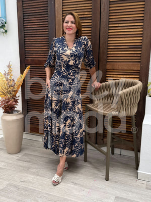 Vestido Midi Renata Liso em Malha Assimétrica Casual Elegante