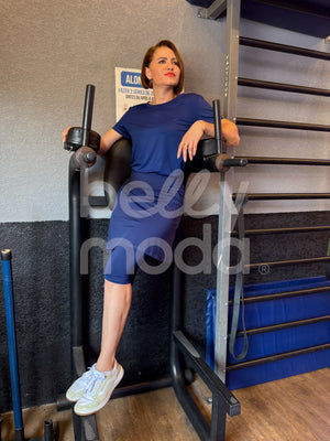 Conjunto Fitness Lolita Liso em Poliamida com Elastano Treino e Movimento