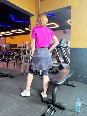 Conjunto Fitness Lolita Liso em Poliamida com Elastano Treino e Movimento