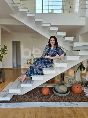 Vestido Midi Ana Paula Estampado em Crepe Proenza Elegante