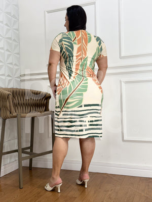 Vestido Midi Simone Estampado em Malha Saint Tropez Casual e Elegante