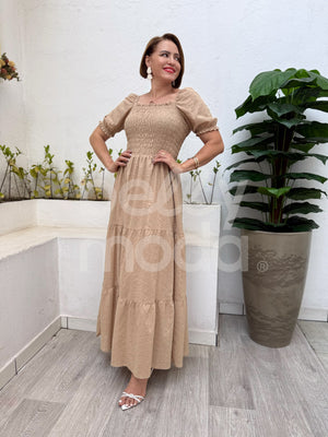 Vestido Longo Serena Liso em Laise de Algodão Casual e Elegante