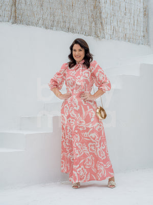 Vestido Chemisier Aline Floral em Crepe Verona Casual Elegante