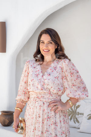 Vestido Longo Larissa em Musselini Casual e Elegante