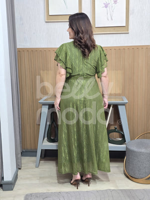 Vestido Longo Rayssa em Tule Texturizado Elegante e Feminino