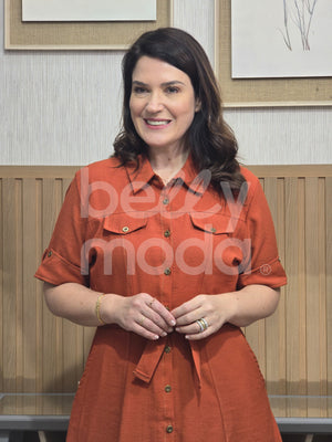 Chemise Max Midi Madalena Lisa em Viscose Casual Elegante