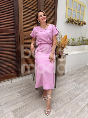 Conjunto Dalila Liso em Tecido Marrante Casual e Elegante