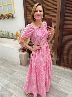 Vestido Longo Serena Liso em Laise de Algodão Casual e Elegante