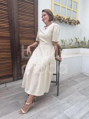 Vestido Midi Ellen Liso em Marrante Casual e Elegante