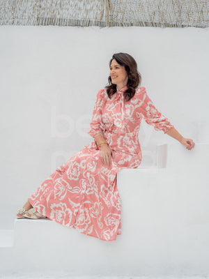 Vestido Chemisier Aline Floral em Crepe Verona Casual Elegante