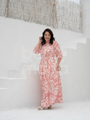 Vestido Chemisier Aline Floral em Crepe Verona Casual Elegante