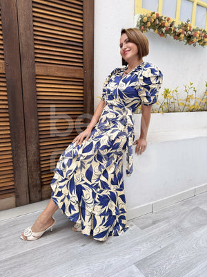 Vestido Max Midi Isadora Estampado em Malha Fluity Elegante