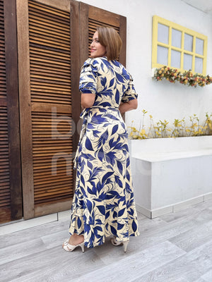 Vestido Max Midi Isadora Estampado em Malha Fluity Elegante