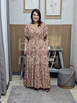 Vestido Max Midi Valentina Liso em Tecido Leve Casual Elegante