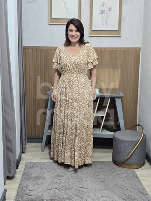 Vestido Max Midi Valentina Liso em Tecido Leve Casual Elegante