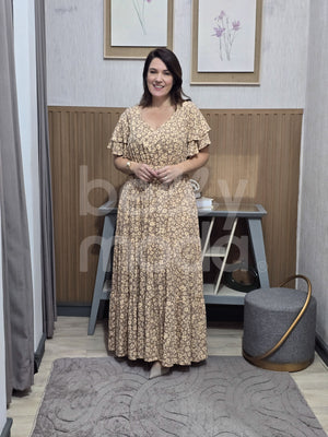 Vestido Max Midi Valentina Liso em Tecido Leve Casual Elegante