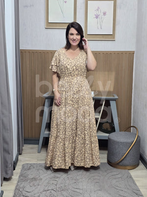 Vestido Max Midi Valentina Liso em Tecido Leve Casual Elegante