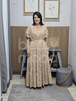 Vestido Max Midi Valentina Liso em Tecido Leve Casual Elegante