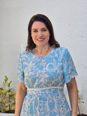 Vestido Midi Rebeca Guipir em Crepe Elegante Casual