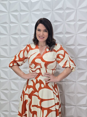 Vestido Midi Renata Liso em Malha Assimétrica Casual Elegante