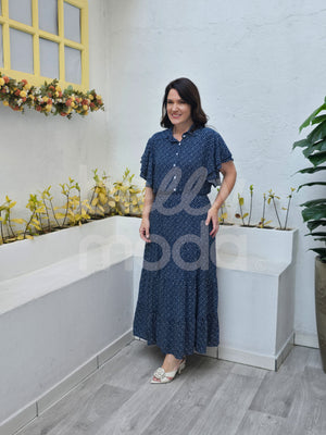 Vestido Midi Lorena Liso em Viscolinho Casual e Elegante