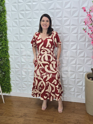 Vestido Max Midi Suzana Liso em Viscolinho Casual e Elegante