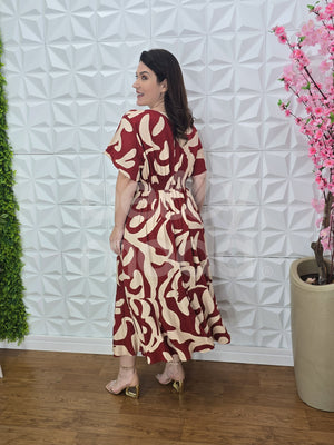 Vestido Max Midi Suzana Liso em Viscolinho Casual e Elegante