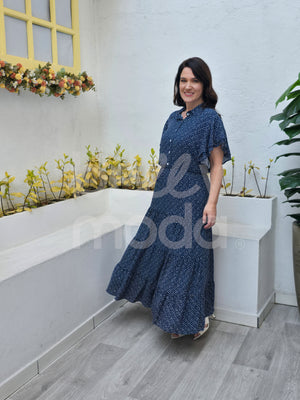 Vestido Midi Lorena Liso em Viscolinho Casual e Elegante