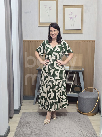 Vestido Max Midi Suzana Liso em Viscolinho Casual e Elegante