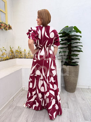 Vestido Longo Benedita Liso em Viscose com Lastex Casual Elegante