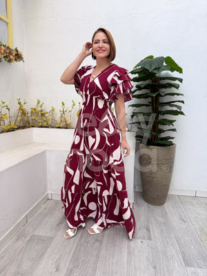 Vestido Longo Benedita Liso em Viscose com Lastex Casual Elegante