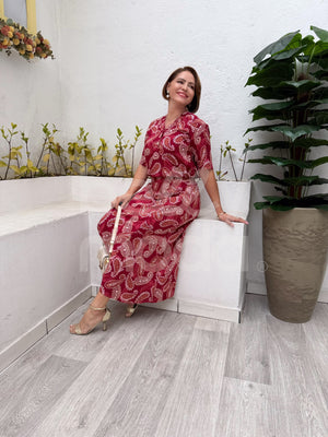 Conjunto Midi Cleuza Recortes em Viscose Casual Elegante