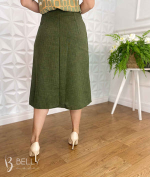 Saia Berenice Linho Rústico Midi