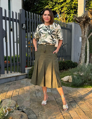 Saia Betina Lisa em Poliéster Leve Casual Elegante