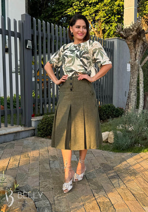 Saia Betina Lisa em Poliéster Leve Casual Elegante