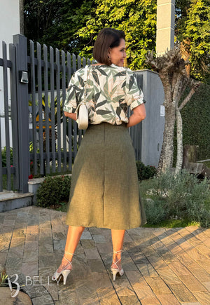 Saia Betina Lisa em Poliéster Leve Casual Elegante