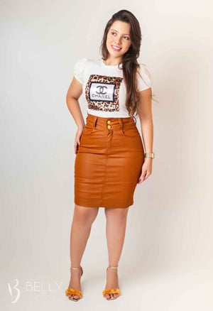 Saia Collor Sarja Resinada Caramelo